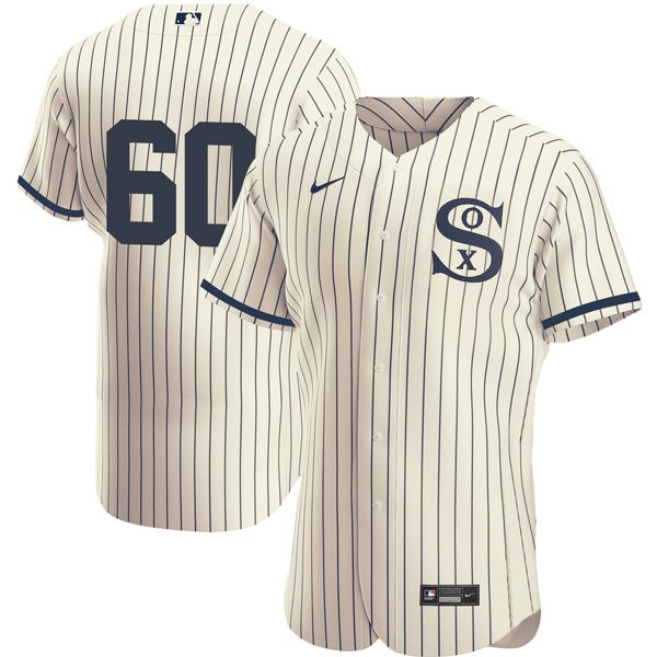 Men Chicago White Sox #60 No Name Cream stripe Dream version Elite Nike 2021 MLB Jersey->chicago white sox->MLB Jersey